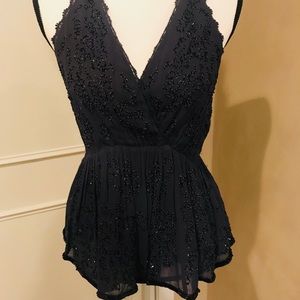 Beaded chiffon Free People blouse